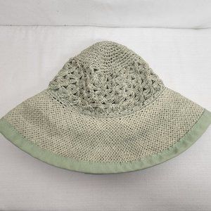 Nordstorm Womens OS Green Weaved Sun Spring Hat Floppy Garden Italy Crochet